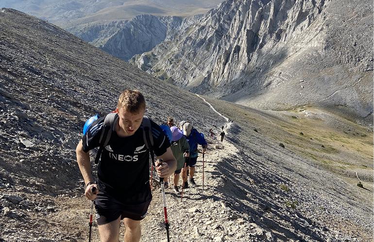 Jordan hiking up Mount Olympus